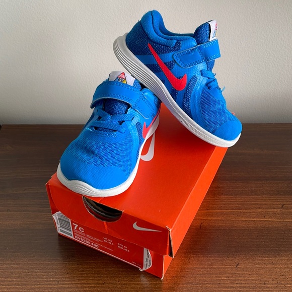 Nike Shoes Blue Nike Velcro Sneakers Tooddler Size 7 Poshmark